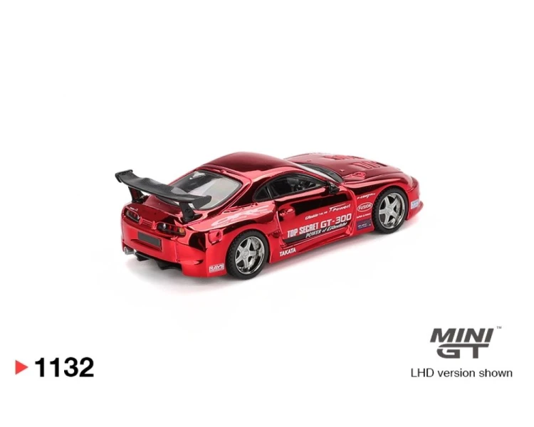 Mini GT #1132 Toyota Supra A80 GT300 Top Secret Red Chrome MGT01132