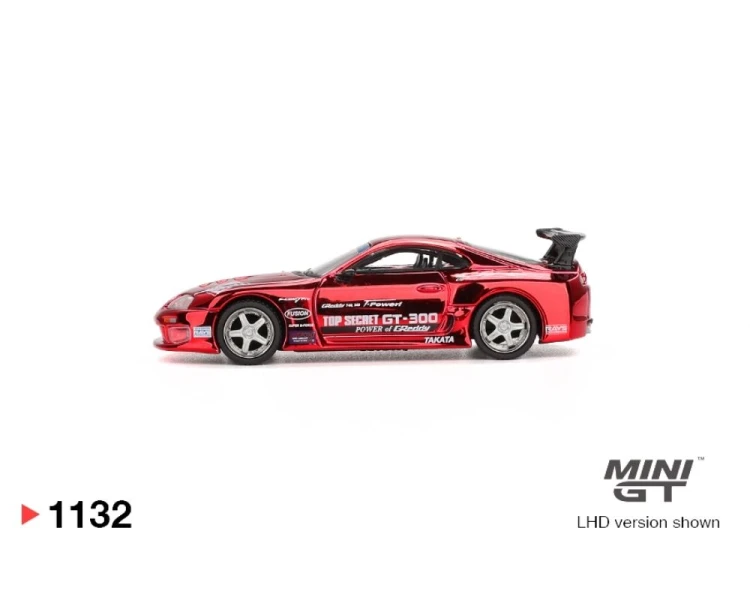 Mini GT #1132 Toyota Supra A80 GT300 Top Secret Red Chrome MGT01132