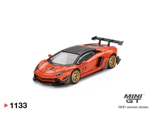 Mini GT #1133 LB-Works Lamborghini Aventador Limited Edition Orange MDX 2025 MGT01133