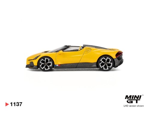 Mini GT #1137 Bugatti W16 Mistral Yellow MGT01137