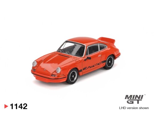 Mini GT #1142 Porsche 911 Carrera RS 2.7 Tangerine with Black Livery MGT01142
