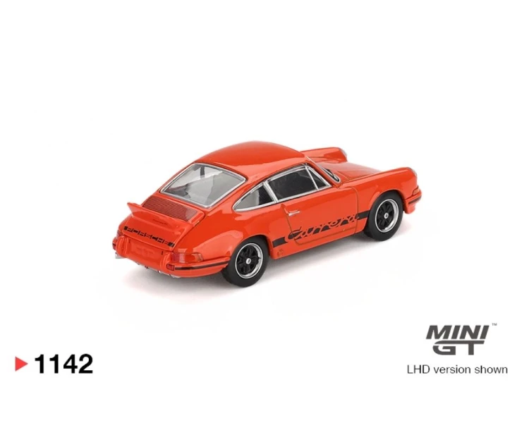 Mini GT #1142 Porsche 911 Carrera RS 2.7 Tangerine with Black Livery MGT01142