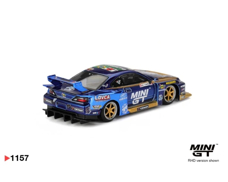 Mini GT #1157 Nissan Silvia S15 LB-Super Silhouette #555 Team MINI GT Liberty Walk 2025 Formula Drift MGT01157