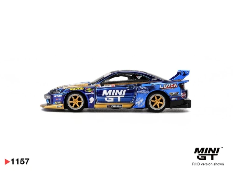 Mini GT #1157 Nissan Silvia S15 LB-Super Silhouette #555 Team MINI GT Liberty Walk 2025 Formula Drift MGT01157