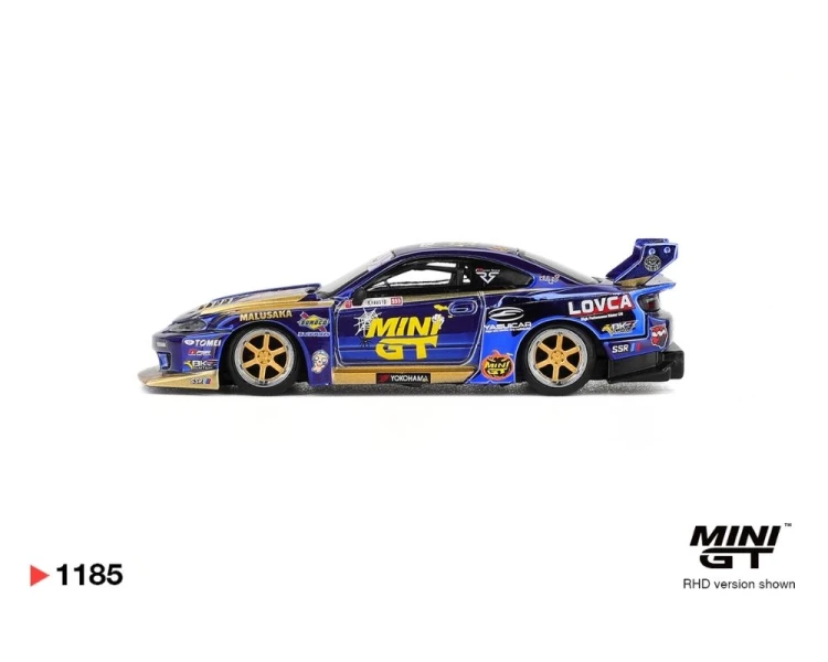 Mini GT #1185 Nissan LB-Super Silhouette S15 Silvia #555 Team MINI GT Liberty Walk 2025 Formula Drift Halloween Special MGT01185