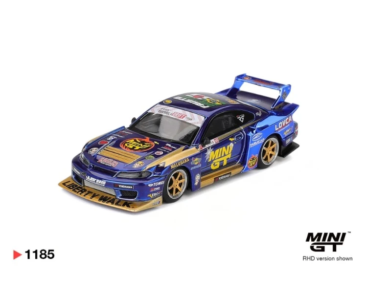 Mini GT #1185 Nissan LB-Super Silhouette S15 Silvia #555 Team MINI GT Liberty Walk 2025 Formula Drift Halloween Special MGT01185