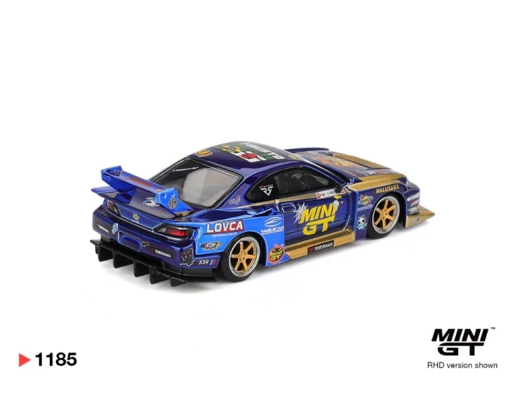 Mini GT #1185 Nissan LB-Super Silhouette S15 Silvia #555 Team MINI GT Liberty Walk 2025 Formula Drift Halloween Special MGT01185